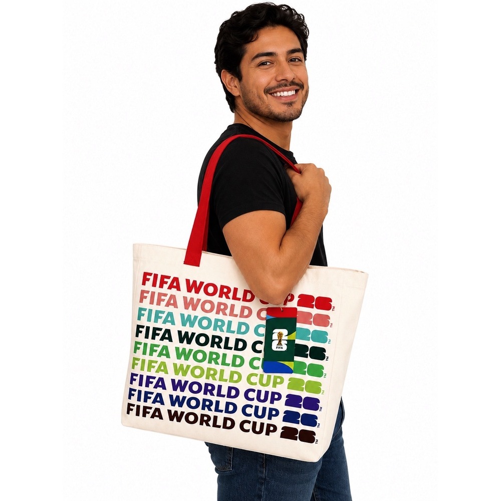 FIFA World Cup 26 Canvas Tote Bag Atelier Sportif Multi Color Logo Cream Red
